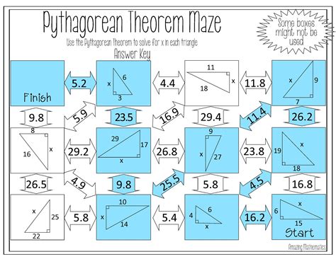 pythagorean theorem maze